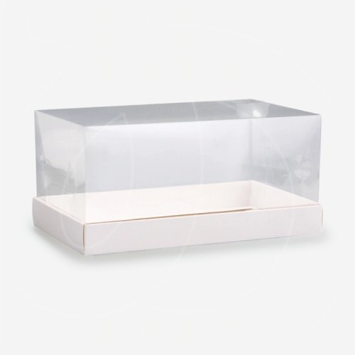 Коробка для рулета с прозрачной крышкой белая 25х15х12 см 10890506