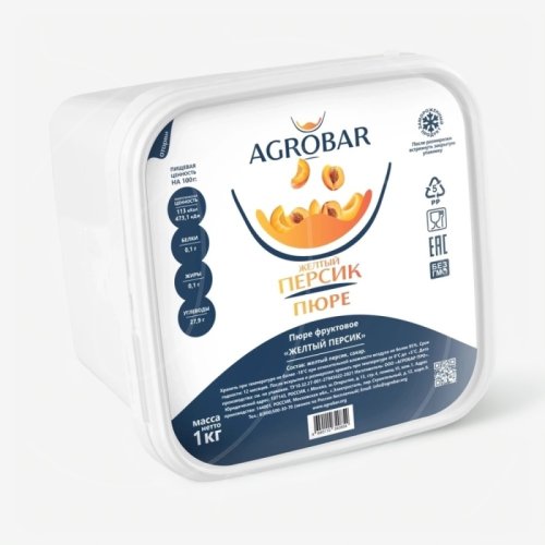 Пюре замороженное AGROBAR Персик 1 кг 