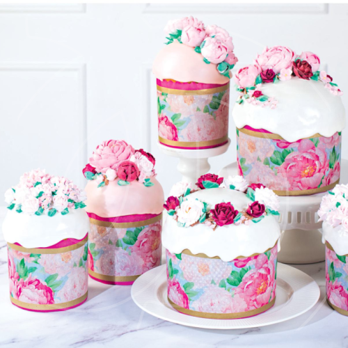 Форма для кулича "Пионы" D110 H85 10 шт 