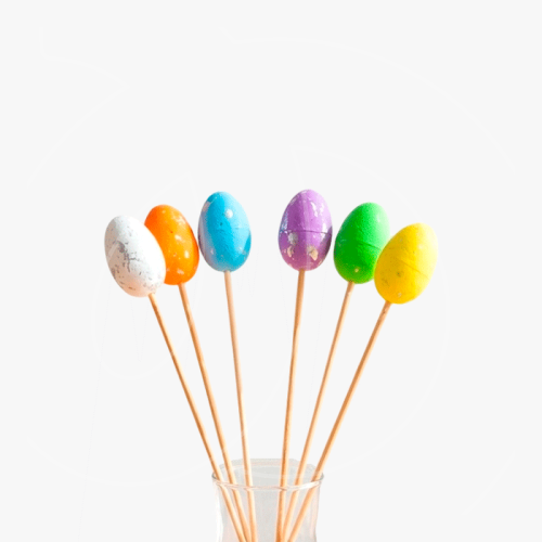 Шпажки пенопластовые "Пасхальные яйца" 25 см 6 шт 7707014