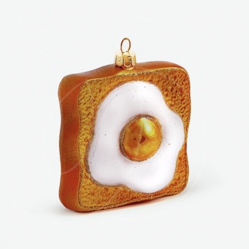 Игрушка ёлочная стеклянная "Тост с яичницей" GLT636