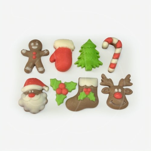 Набор фигурок из шоколадной глазури "Новогодние элементы" 8 шт 