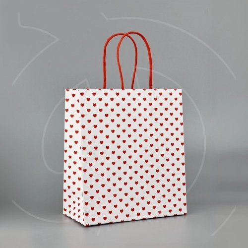 Пакет бумажный с ручками "Красный горошек" 16х8х18 см 10444778