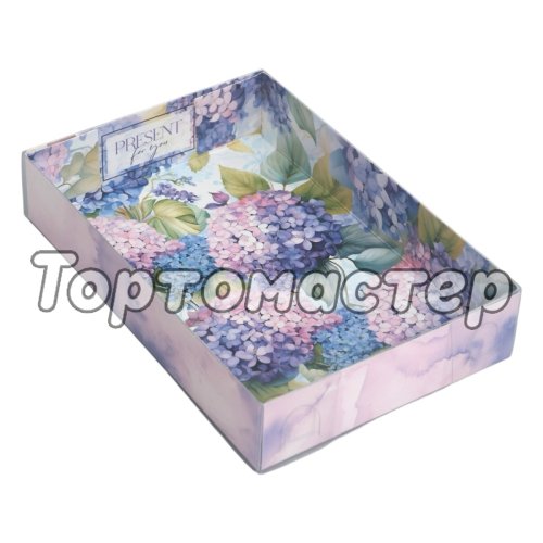 Коробка для сладостей с прозрачной крышкой "Гортензия" 17х12х3,5 см 9944721