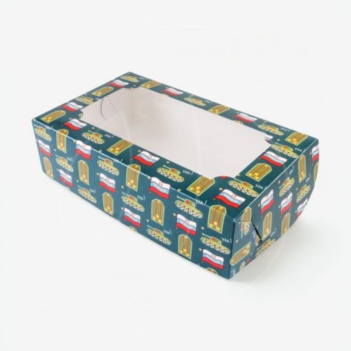 Коробка для сладостей с окном "23 февраля" 25х15х7 см 710174