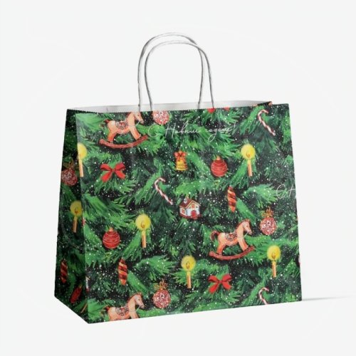 Пакет бумажный "Новогодняя ёлочка" 32х28х15 см 4903782