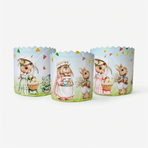 Форма для кулича "Ретро зайцы" D70 H60 1 шт 