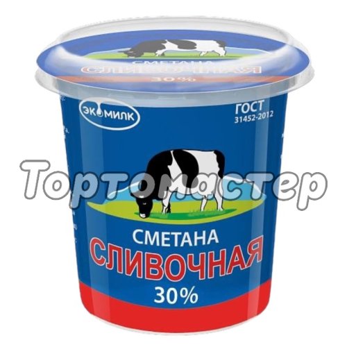 Сметана сливочная Экомилк 30% 315 г 