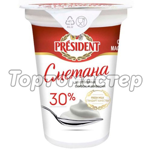 Сметана President 30% 350 г без скидки