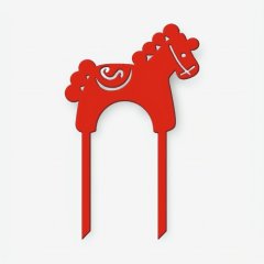 Топпер декоративный акриловый "Лошадка" Красная 9 см ТСК447