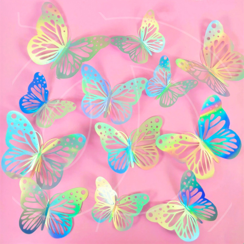 Набор топперов декоративных акриловых "Бабочки" 12 шт арт008036