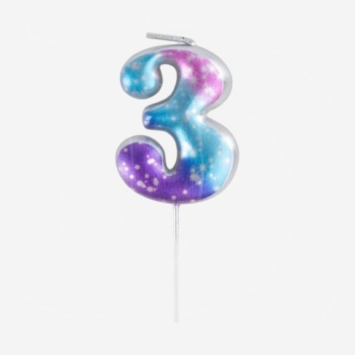 Свеча декоративная Цифра "3" "Космос" 6643