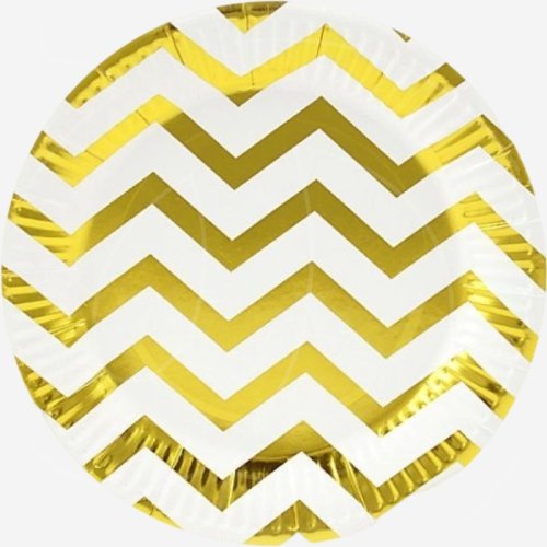 Тарелка бумажная "Зигзаг" Золото 6 шт 1707271