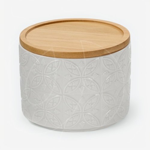 Банка фарфоровая с бамбуковой крышкой "Листья" 330 мл 5388025