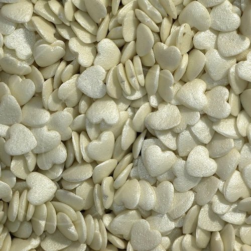 Посыпка кондитерская MIXIE "Сердечки блестящие белые" 600 г 