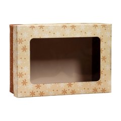 Коробка для сладостей с окошком Золотые снежинки 24х17х8 см 5 шт 9709503