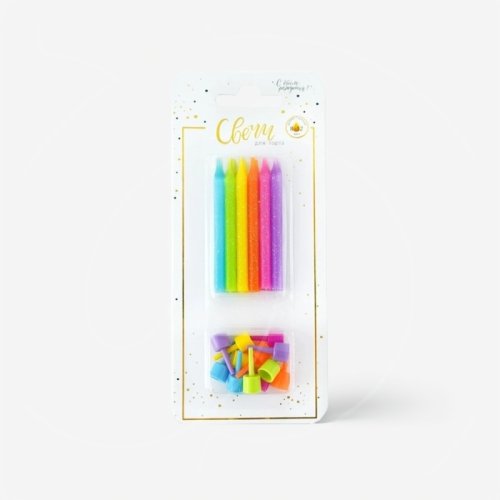 Свечи декоративные "Пастельные блёски" 11 см 620185