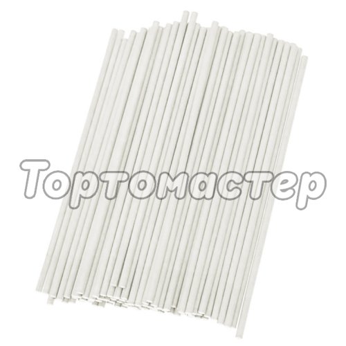 Палочки для кейк-попс бумажные Белые 15 см 100 шт Б-1
