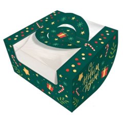 Коробка для бенто-торта Изумрудный карнавал 14х14х8 см 5 шт КУ-727,   КУ-00727 