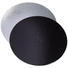 Подложка под торт Чёрный/Серебро ForGenika 1,5 мм 24 см ForG BASE 1,5 B/S D 240 S