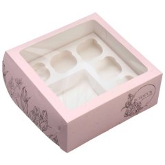 Коробка для бенто-торта и капкейков Розовая 25х25х10 см 5 шт 9293388