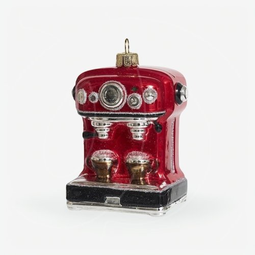 Игрушка ёлочная стеклянная "Кофемашина" GLT1240