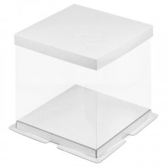 Коробка для торта белая 30х30х28 см 022010