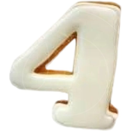 Пряник-цифра "4" с белой глазурью 