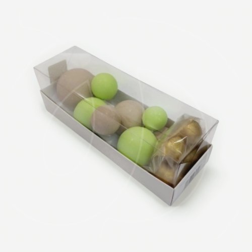 Набор фигурок из шоколадной глазури "Бежево-фисташковые шары" 