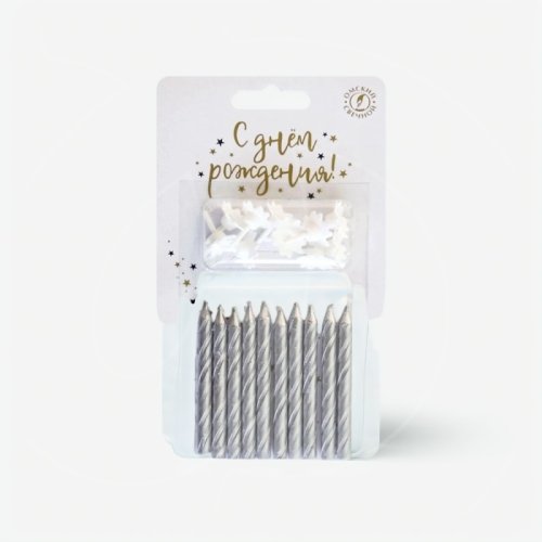 Свечи декоративные "Серебро" 6 см 108