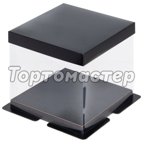 Коробка для торта Премиум Чёрная 23,5х23,5х22 см 022004