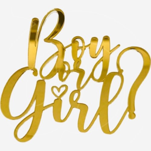 Топпер декоративный акриловый "Boy or Girl" Золото 