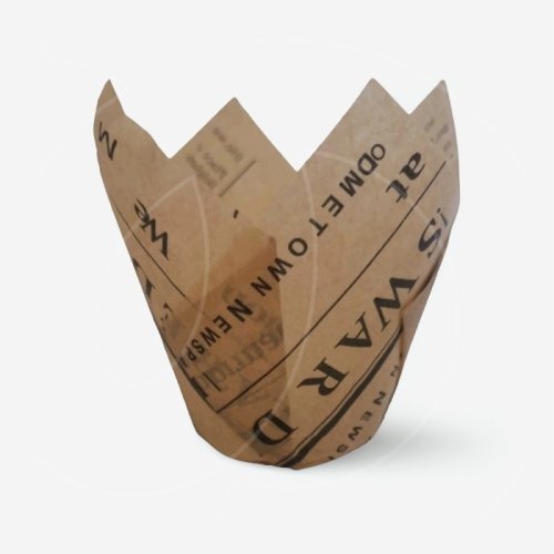 Капсула бумажная тюльпан "Газета крафт" D50 H80 10 шт 00-00000992; Б-106