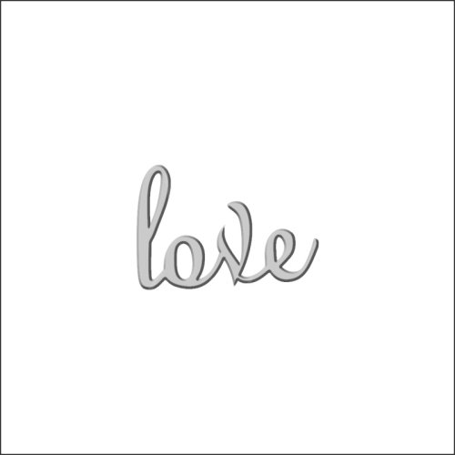 Топпер декоративный акриловый "Love Серебро" 4х3 см ТСК23