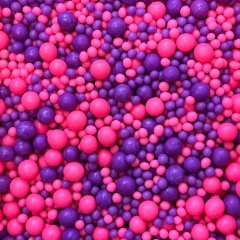 Посыпка из дутого риса Жемчуг неоновый Фуксия-ультрафиолет микс 1,5 кг 918