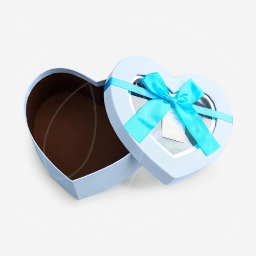 Коробка для сладостей с окном "Сердце" Голубая 16х14х6 см 10953952